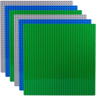 Apostrophe Games Building Blocks Base -plader, der er kompatible med alle st?rre m?rker - (6 -Pack - 2 Green 2 Blue 2 Gray) 10-1/16 """" X 10-1/16