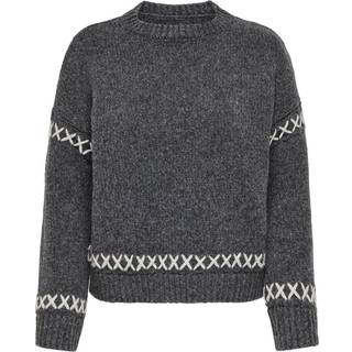 Only - Grå - Onlamanda Life Ls O-Neck Detail Cc - X-Small