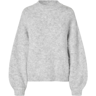 A-view - Patrisia Solid Knit - Striktrøjer og cardigans til kvinder -  Light Grey Melan - S