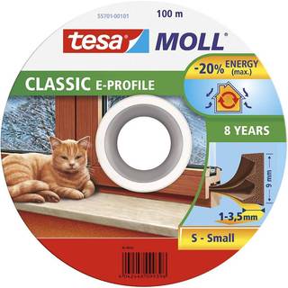 Tesa E-list 55701-00101-00 Tætningsliste EPDM, 100 m, 9 mm x 4 mm Brun