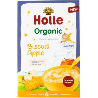 Holle Fuldkornsgrød med mælk, kiks og æble Ø - 250 g.