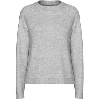 Pieces - Pcjuliana Ls O-neck Knit - Striktrøjer og cardigans til kvinder - Light Grey Melange - XS
