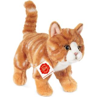 Teddy Hermann - Stående kat rødstribet 20 cm