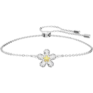 Tough Armband, Blume, Weiß, Metallmix