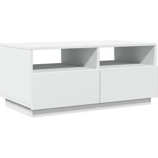 Sofabord Med Led-Lys 90X49X40 Cm Hvid