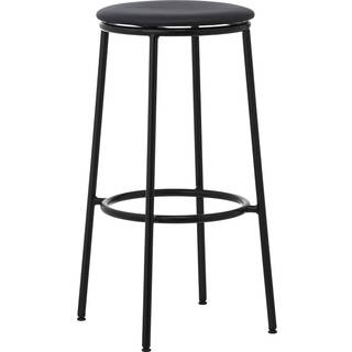 Normann Copenhagen Circa Barstol H75 Læderpolstret Sort/Sort Læder 41599