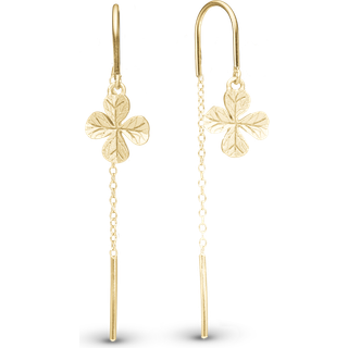 Christina Jewelry Long Four Leaf Clover øreringe i forgyldt