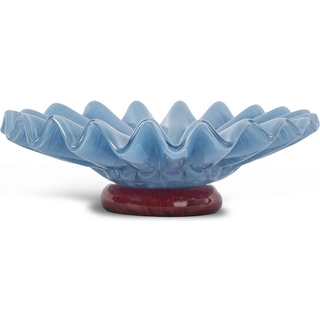 Lori skål 18 cm medium, lysblå/vinrød