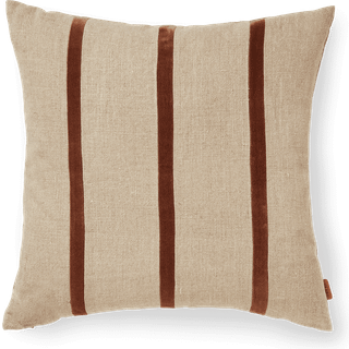 Ferm Living Senti Stribet Pude Linned/Carob Brown