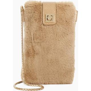 Dune London Dune London Brown Snug Faux Fur Phone Cross-Body Bag