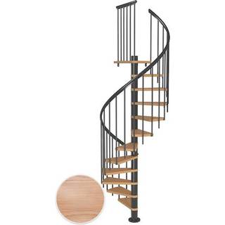 DOLLE Montreal CLASSIC 3 spindeltrappe, Ø120 cm, antracit/egetræsfiner - 11 trin