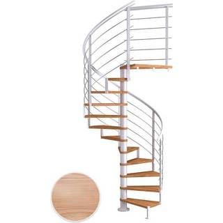 DOLLE Montreal DESIGN spindeltrappe, Ø140 cm, hvid/egetræsfiner - 12 trin