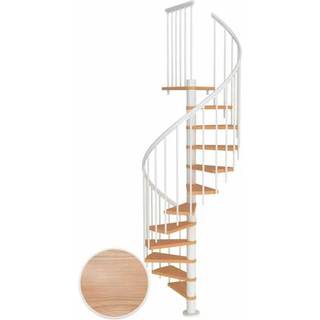 DOLLE Montreal CLASSIC 3 spindeltrappe, Ø120 cm, hvid/egetræsfiner - 12 trin