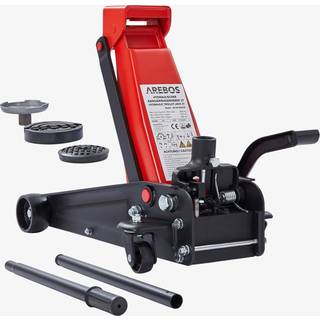 Arebos® dækskiftesæt - hydraulisk donkraft 3T & med fodpedal og gummipuder