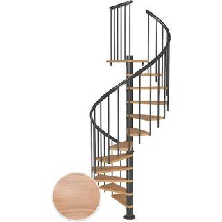 DOLLE Montreal CLASSIC 3 spindeltrappe, Ø140 cm, antracit/egetræsfiner - 11 trin