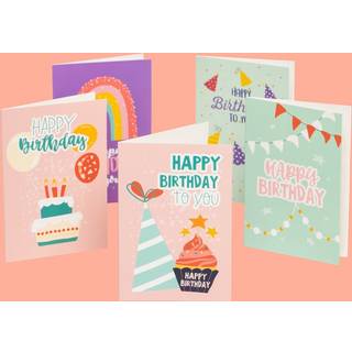 Fødselsdagskort Happy Birthday To You - 10-pak