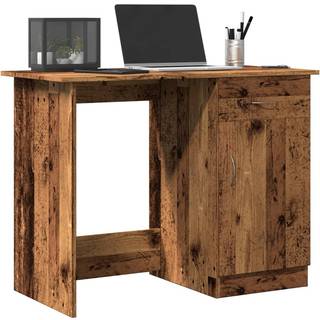 skrivebord 100x50x76 cm konstrueret træ antikt trælook