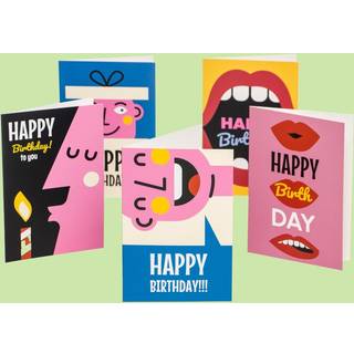 Fødselsdagskort Happy Birthday - 10-pak