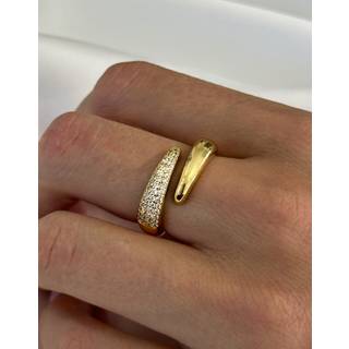 Muli Collection Adjustable Duo Zirconia Ring Gold