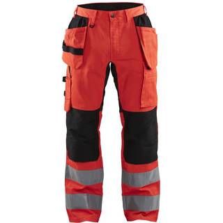 Blåkläder 1552 High Vis Buks med stretch / High Vis Arbejdsbuks med stretch - C44 - High Vis Rød/Sort