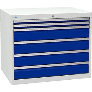 Værksted skuffesektion 819x1005x736mm med centrallås og 6 skuffer