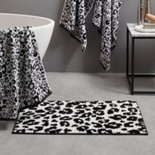 Fusion Fusion Black Animal Print Non-Slip Reverse Bath Mat
