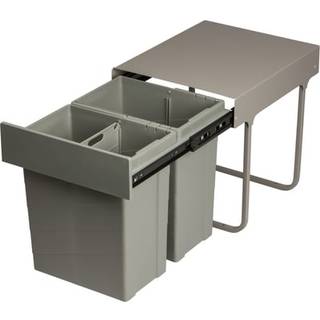 Affaldssystem m/ 2 spande – bundmonteret til skab med udtræk