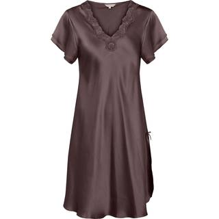 Lady Avenue Pure Silk natkjole, brun, Størrelse: XL, Dame