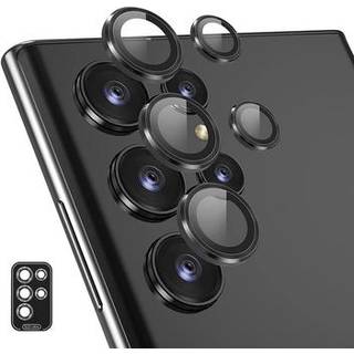 Samsung Galaxy S24 Ultra Hat Prince Kamera Linse Skærmbeskyttelse Hærdet Glas - Sort