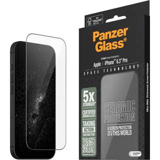 iPhone 16 Pro PanzerGlass Ultra Wide Fit Ceramic Skærmbeskyttelse m. EasyAligner - Sort Kant