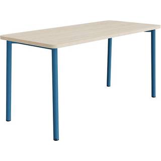 Bord Add 590, 1800x800 mm højde 900 mm med hvidpigmenteret eg, blåt stel