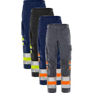 Fristads 134271 HiVis Green bukser kl.1 2668 GPLU / Arbejdsbukser Hi-Vis Gul/Sort C62