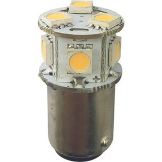 LED-pære 1852-Marine, 10 - 36 V DC, 1.4 W, Ø19 x 33 mm, BA15D, med varm hvidt skær, 2-pack