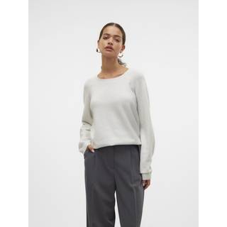 Vero Moda Hvid Strikket Trøje med Rund Hals til Kvinder