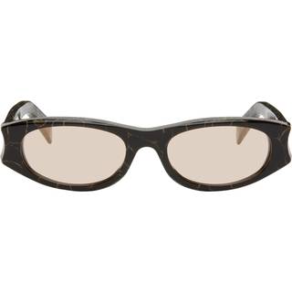Retrosuperfuture Unisex LS3 Razzo Brown marble Solbriller Acetat Brun Rosa Geometrisk Normal
