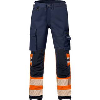 Fristads 127731 Hi Vis stretch bukser kl 1 2705 / Arbejdsbukser Hi-Vis Orange/Marine C62