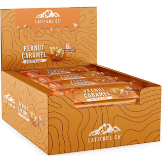 12 x Latitude 65 Protein Bar 45 g Peanut Caramel