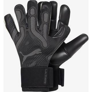 PUMA ULTRA Ultimate Hybrid Goalkeeper Gloves, Accessories, Black/Green Terrain/Fizzy Light, 7.5