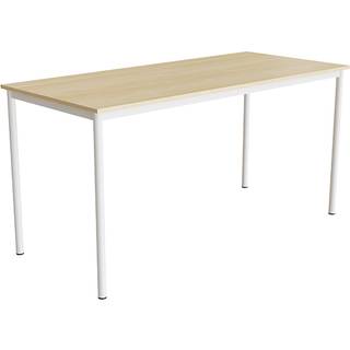 Bord Combi 200, 1800x800 mm Højde 900 mm Lyddæmpende birk laminat på hvidt stel