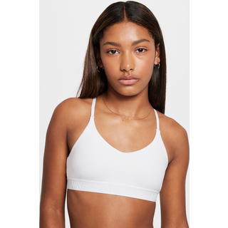 Nike Indy Sports Bra Str. S 128-137 Junior - Komfortabel BH til aktiv træning i hvid