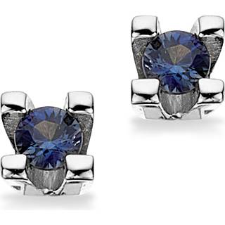 Scrouples ørestikker i 14 kt. hvidguld med blå safir