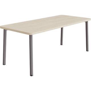 Bord Add 590, 1800x800 mm højde 720 mm med hvidpigmenteret eg, gråt stel