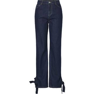 PIECES dame jeans PCOFELIA - Medium Blue Denim Black satin bow - XS