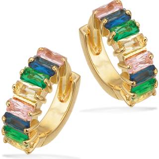 Scrouples øreringe med multi cubic zirkonia i forgyldt