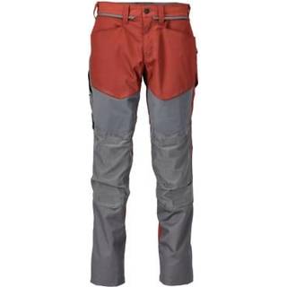 MASCOT CUSTOMIZED arbejdsbukser med knælommer, efterårsrød/stengrå - 82C44