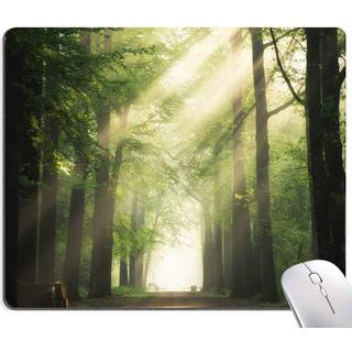 Hokafenle Mouse Pad Natural Forest Mouse Pad Rectangle Mouse Mat Square Vandt?t musepuder N?-glidende gummi Base Mousepad til Office Laptop 95x79