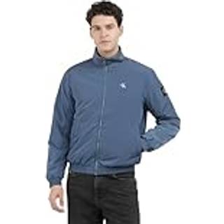 Padded Nylon Zip Up Jacket - Blue - XS