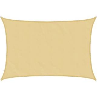 solsejl 4,5x3 m 100 % polyesterstof sandfarvet