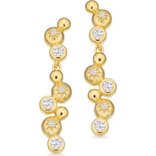Scrouples øreringe kugler med cubic zirkonia i forgyldt