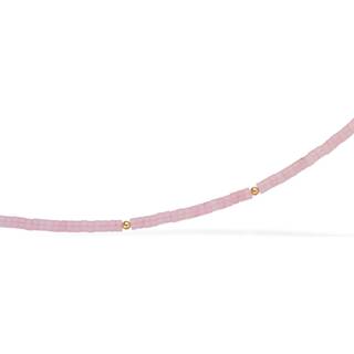 Scrouples halskæde rosa quartz i forgyldt 42+3 cm - Str. M